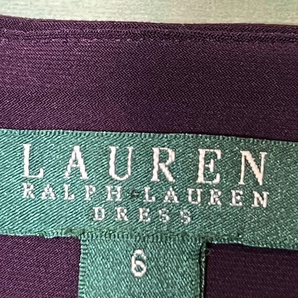 Lauren Ralph Lauren Dress Womens 6 Ruched Sleeveless V Neck Cocktail Party - Picture 5 of 10